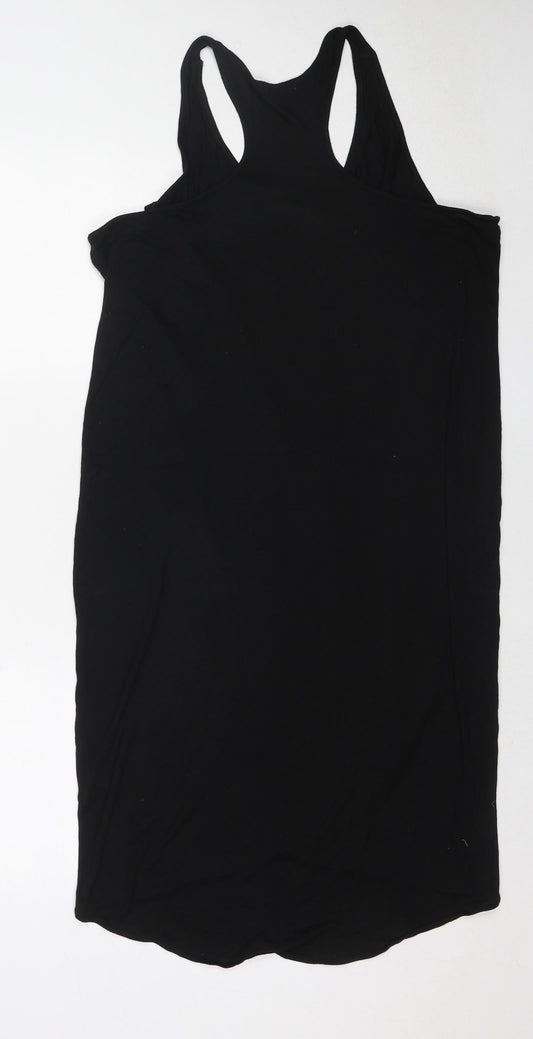 Gap Womens Black Viscose Tank Dress Size L Scoop Neck Pullover