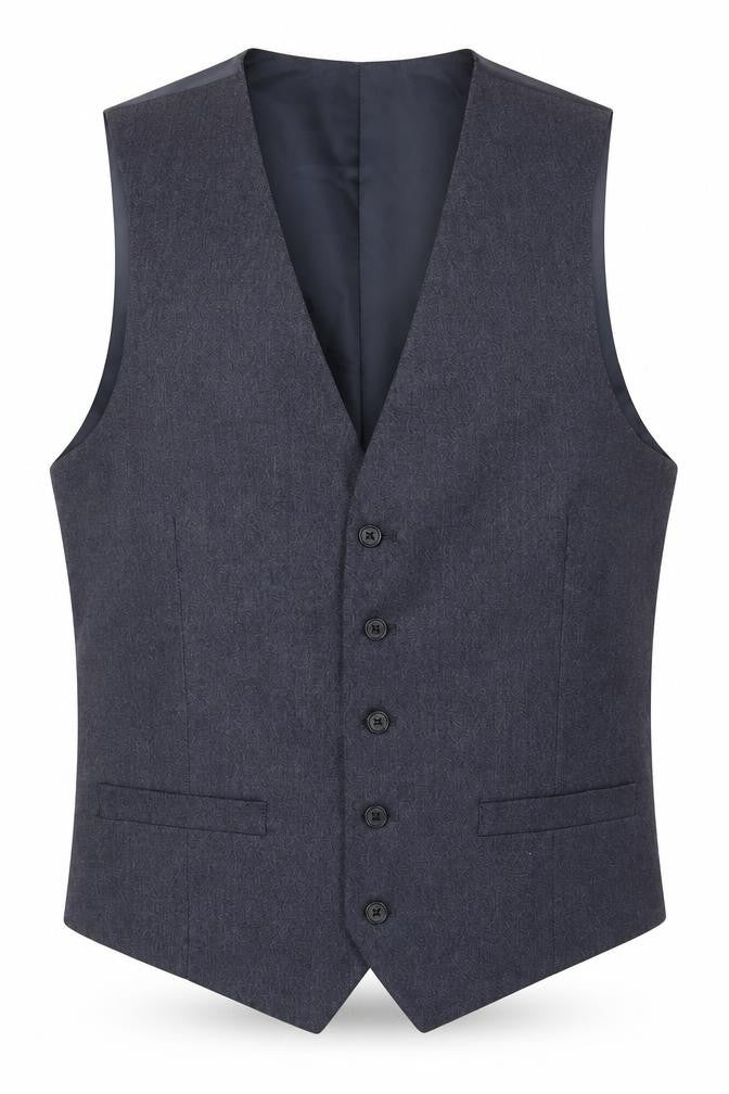 Marks and Spencer Mens Blue Polyester Jacket Suit Waistcoat Size 38 Regular