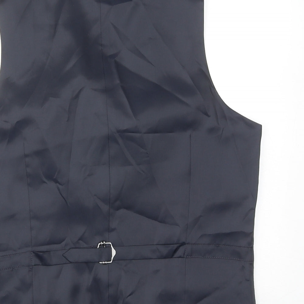 Marks and Spencer Mens Blue Polyester Jacket Suit Waistcoat Size 38 Regular
