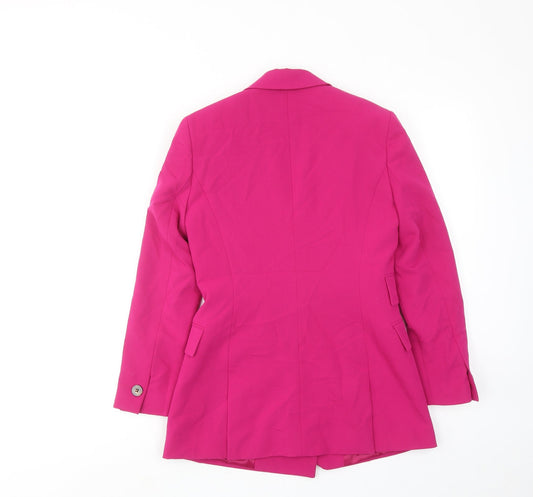 Topshop Womens Pink Polyester Jacket Suit Jacket Size 4