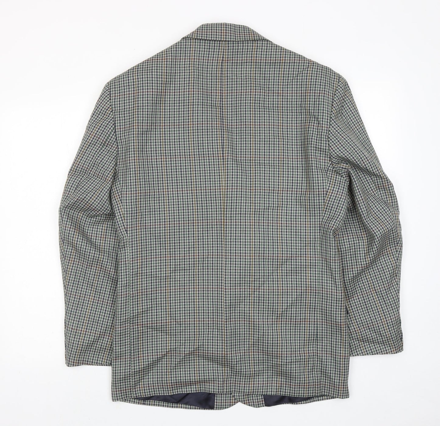 Debenhams Mens Green Geometric Wool Jacket Blazer Size 40 Regular