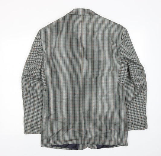 Debenhams Mens Green Geometric Wool Jacket Blazer Size 40 Regular