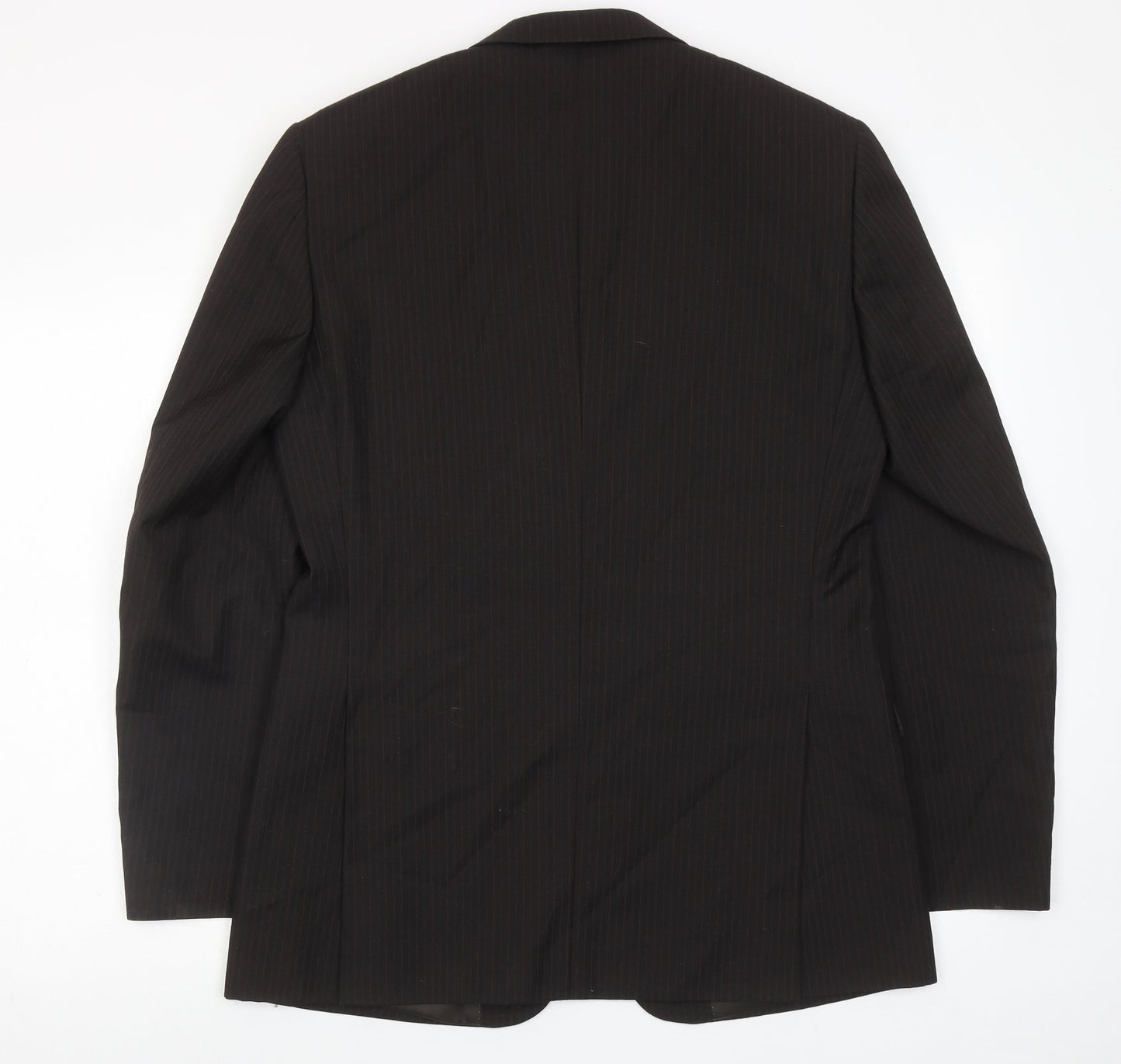 Topman Mens Brown Striped Polyester Jacket Suit Jacket Size 38 Regular
