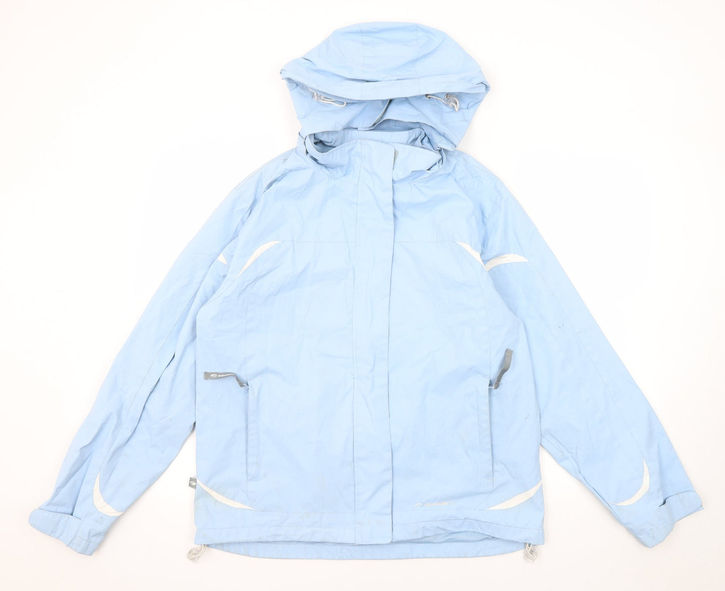 Mountain Life Womens Blue Geometric Windbreaker Jacket Size 12 Zip