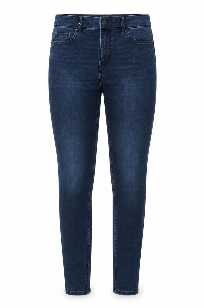 Marks and Spencer Womens Blue Cotton Skinny Jeans Size 10 Regular Zip - Long lenth