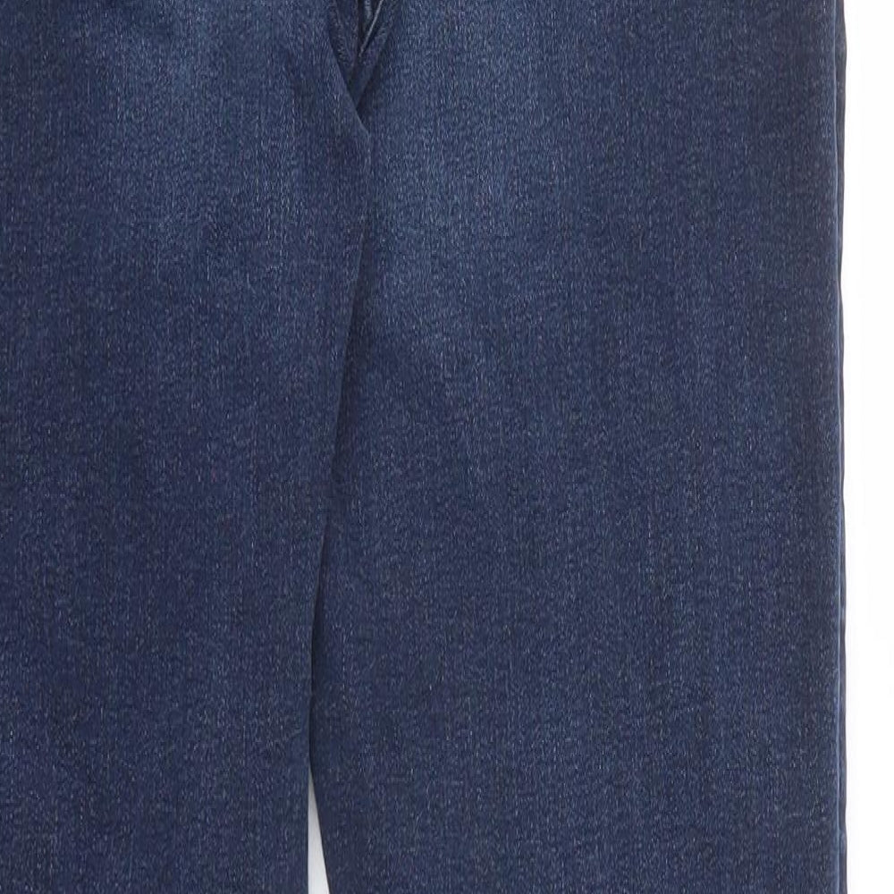 Marks and Spencer Womens Blue Cotton Skinny Jeans Size 10 Regular Zip - Long lenth
