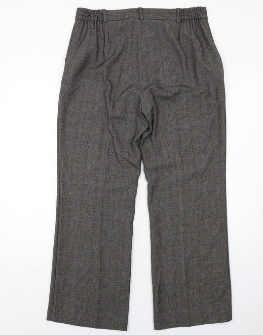 Anna Rose Womens Grey Polyester Dress Pants Trousers Size 16 Regular Zip