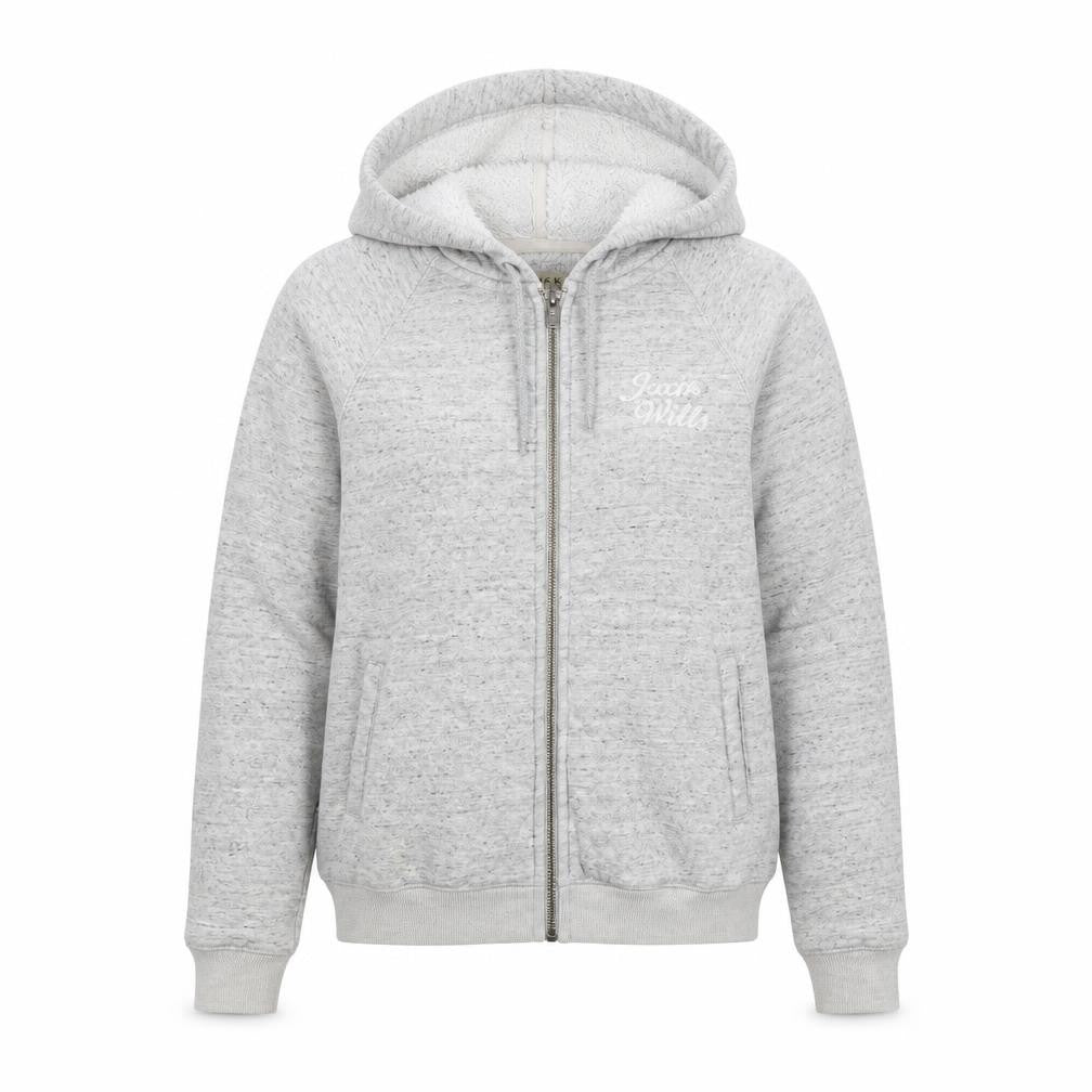 Womens UK 6 Regular Jack Wills Grey Full Zip Hoodie