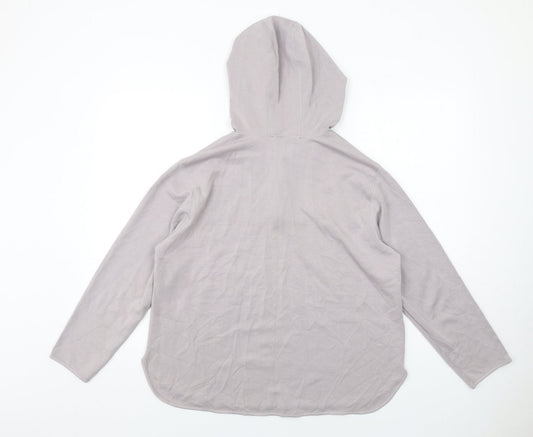 Very Womens Grey Viscose Pullover Hoodie Size S Zip