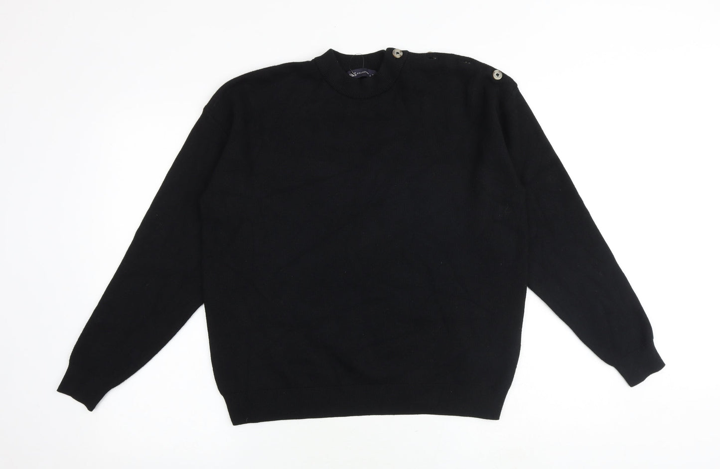 Marks and Spencer Womens Black Round Neck Viscose Pullover Jumper Size M