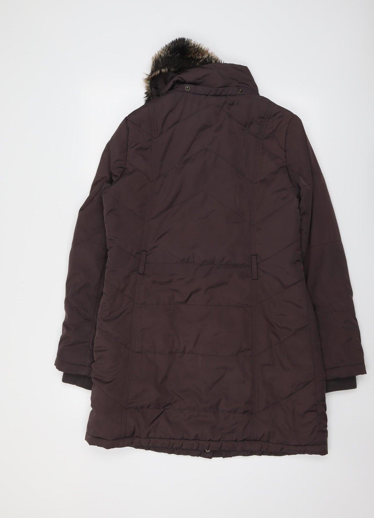 Debenhams Womens Brown Overcoat Coat Size 10 Zip