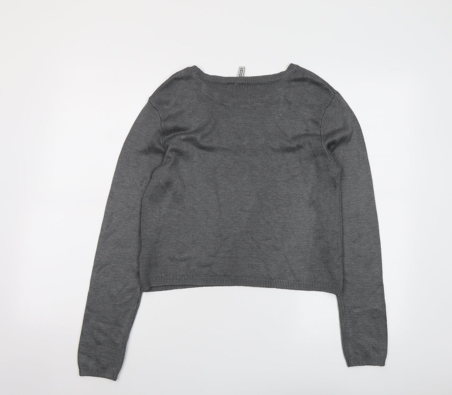 H&M Womens Grey Round Neck Acrylic Pullover Jumper Size S