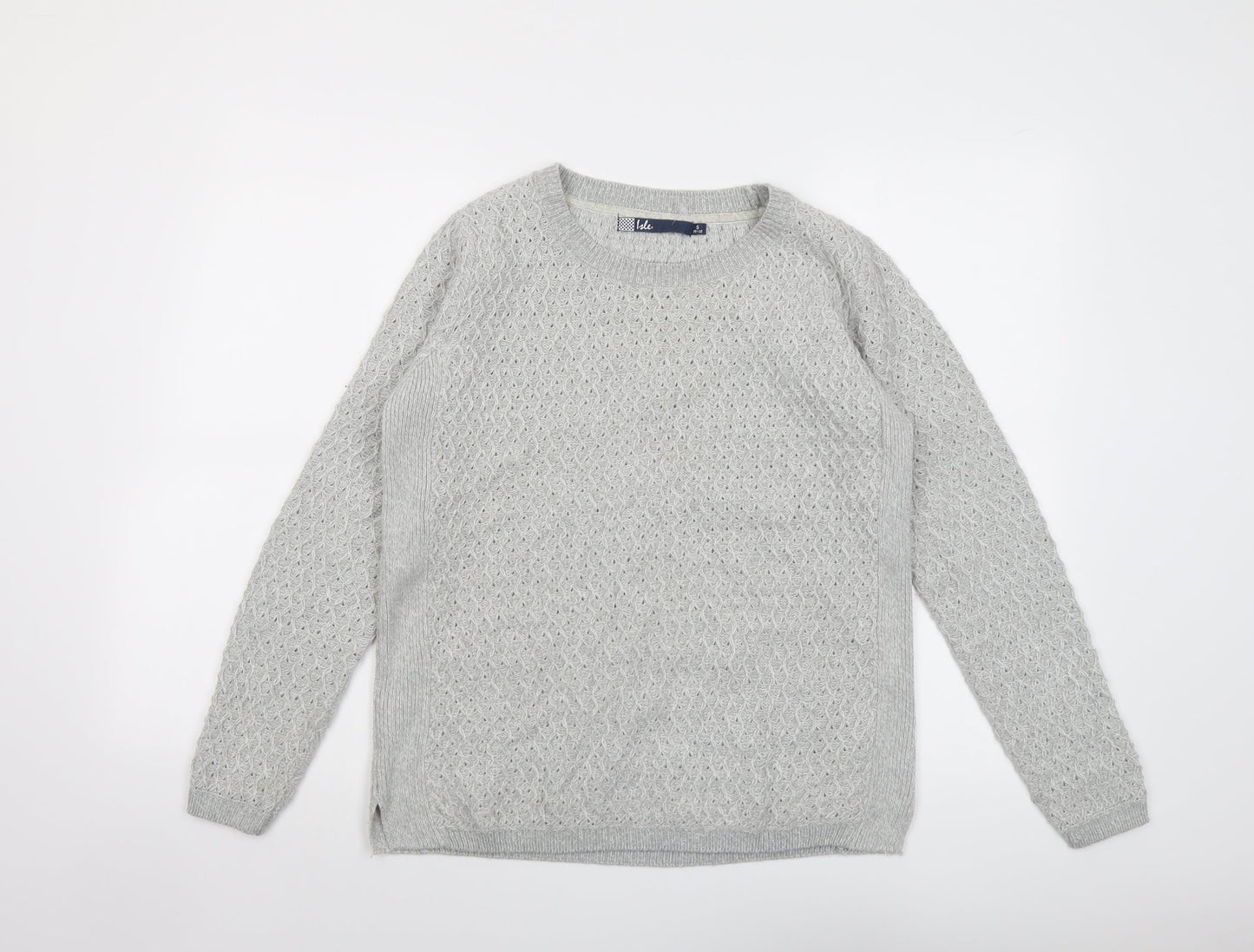 EWM Womens Grey Round Neck Acrylic Pullover Jumper Size 10 - Size 10-12