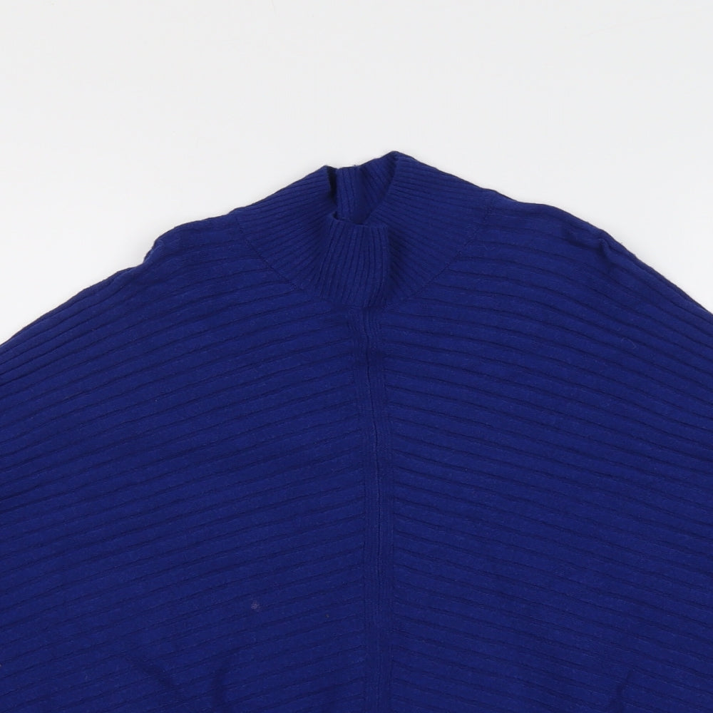 River Island Womens Blue High Neck Viscose Pullover Jumper Size XS