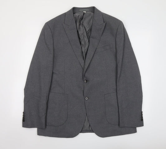 Marks and Spencer Mens Grey Polyester Jacket Suit Jacket Size 42 Regular