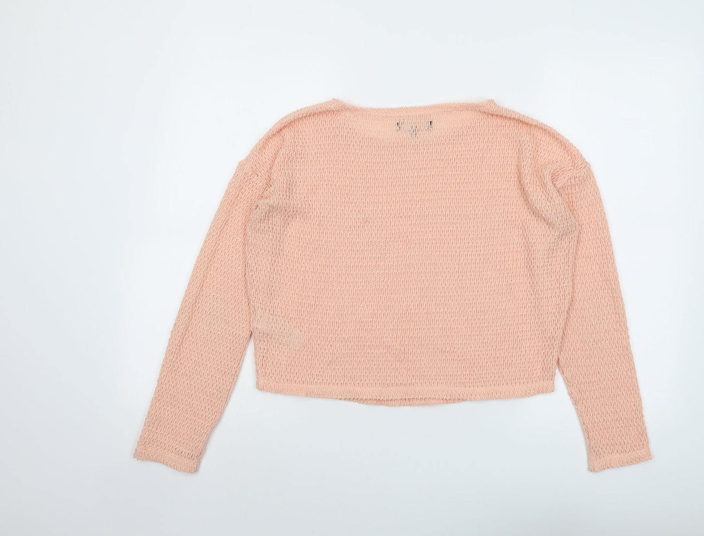 New Look Womens Pink Round Neck Polyester Pullover Jumper Size 8