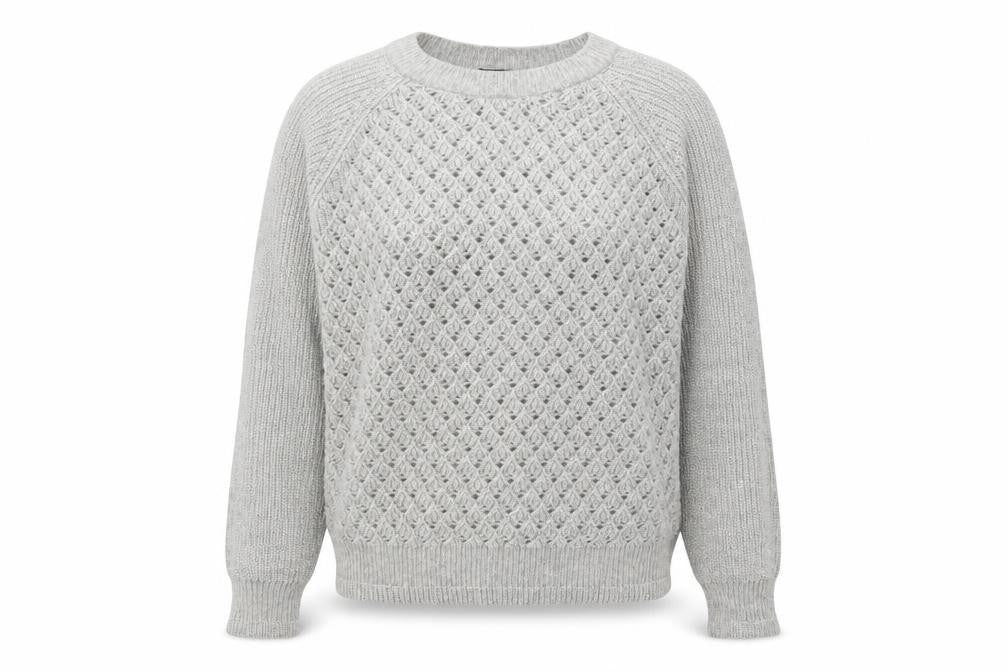 Marks and Spencer Womens Grey Round Neck Polyester Pullover Jumper Size M