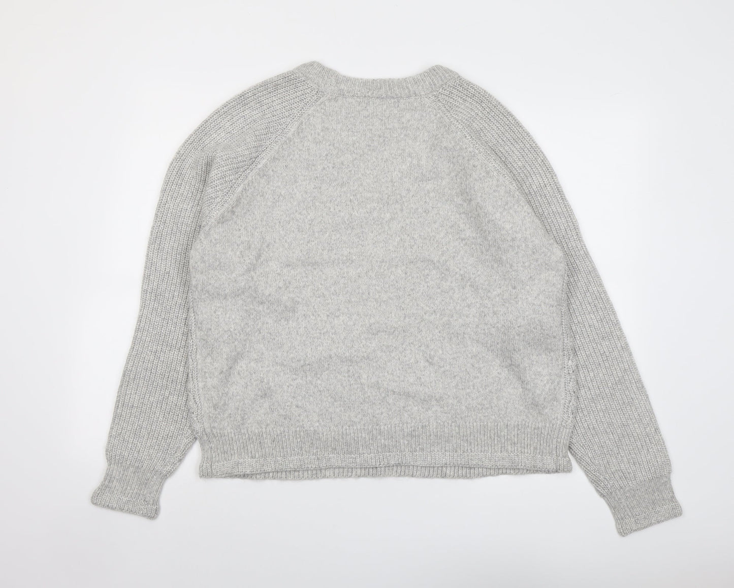 Marks and Spencer Womens Grey Round Neck Polyester Pullover Jumper Size M