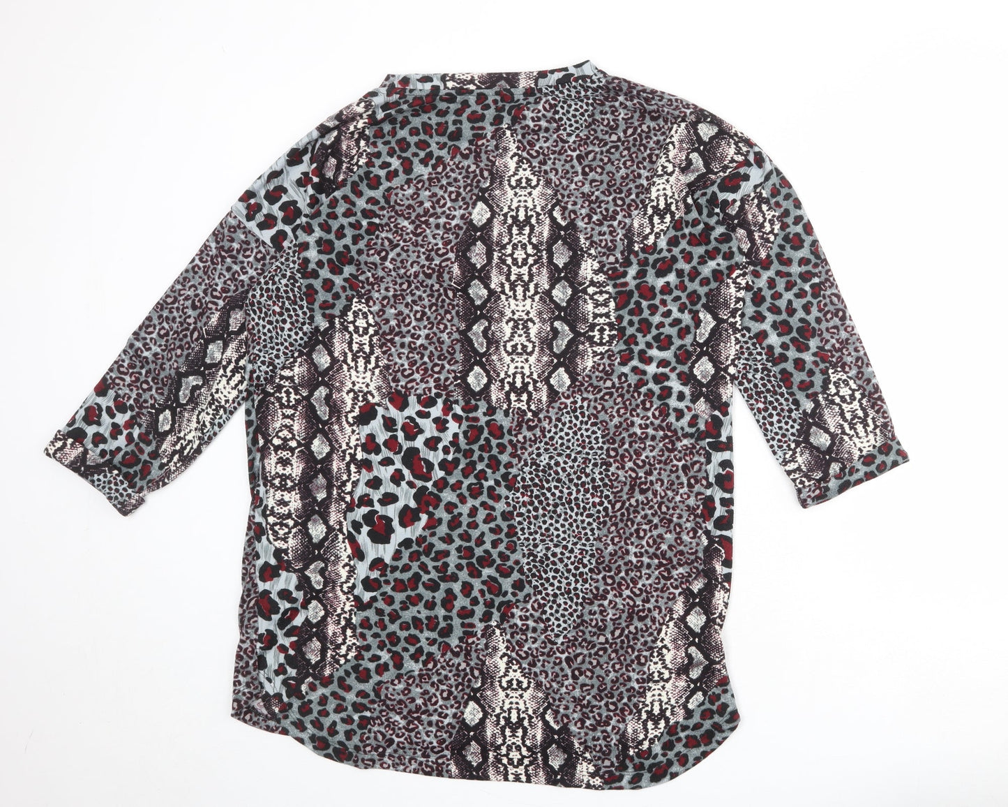 Studio Womens Multicoloured Animal Print Polyester Basic T-Shirt Size 12 Round Neck - Size 12-14