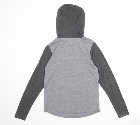 VANS Womens Grey Colourblock Cotton Pullover Hoodie Size S Pullover