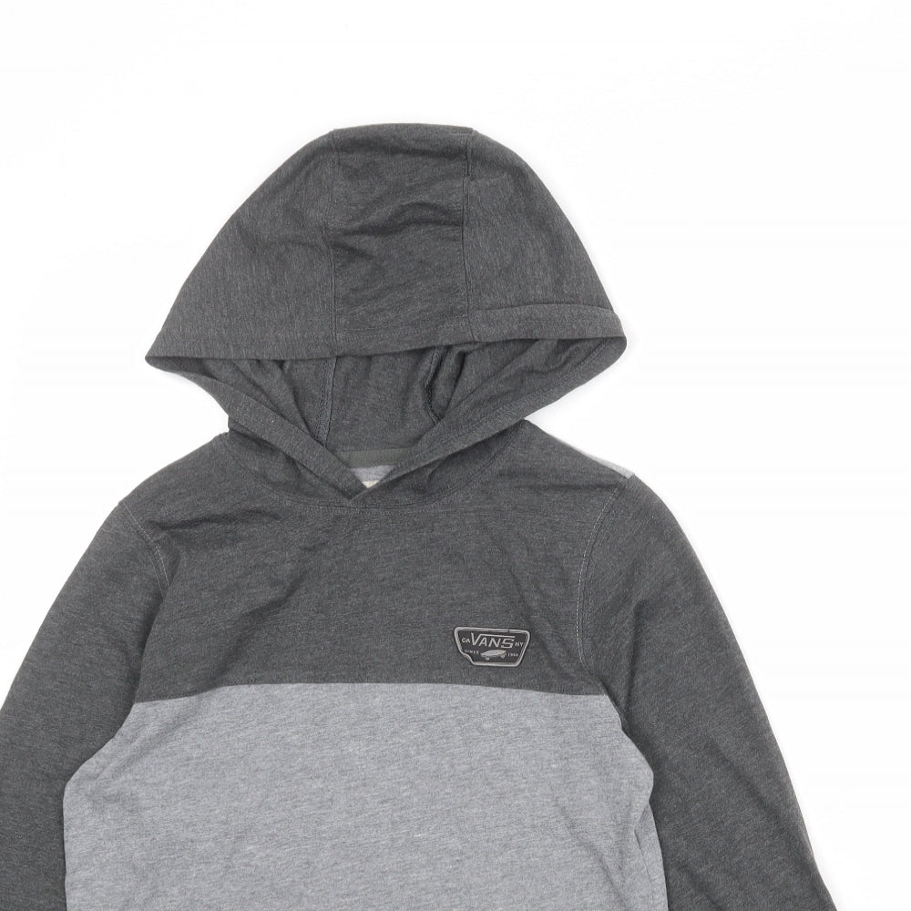 VANS Womens Grey Colourblock Cotton Pullover Hoodie Size S Pullover