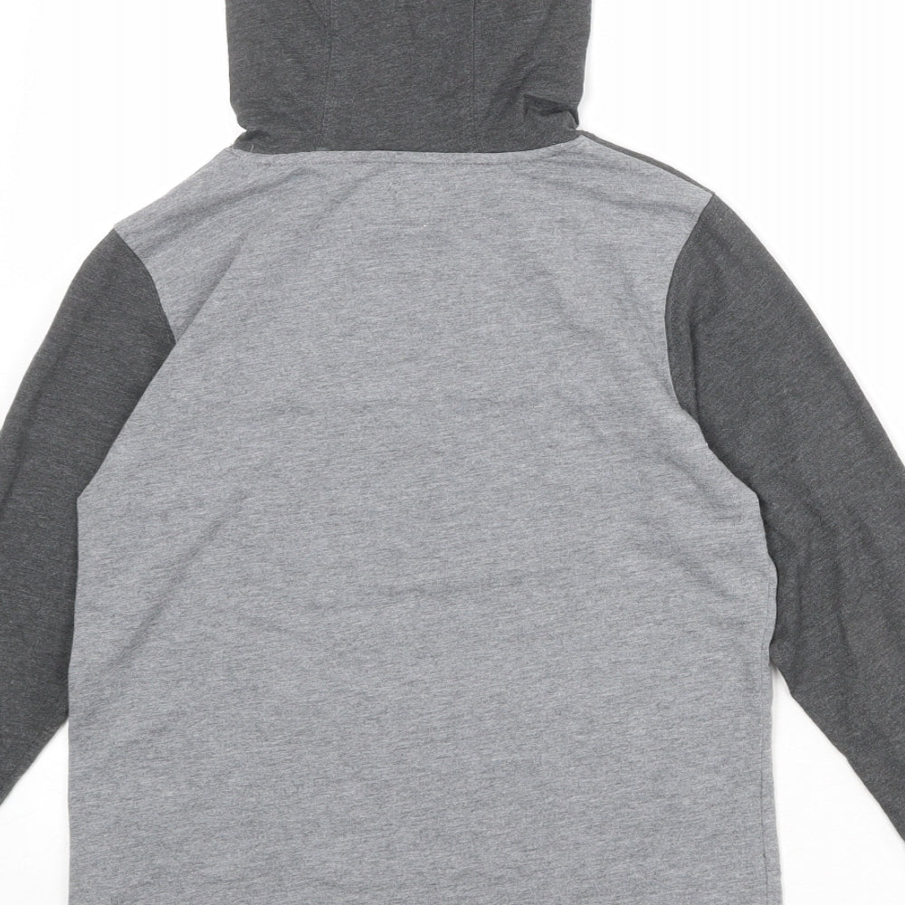 VANS Womens Grey Colourblock Cotton Pullover Hoodie Size S Pullover