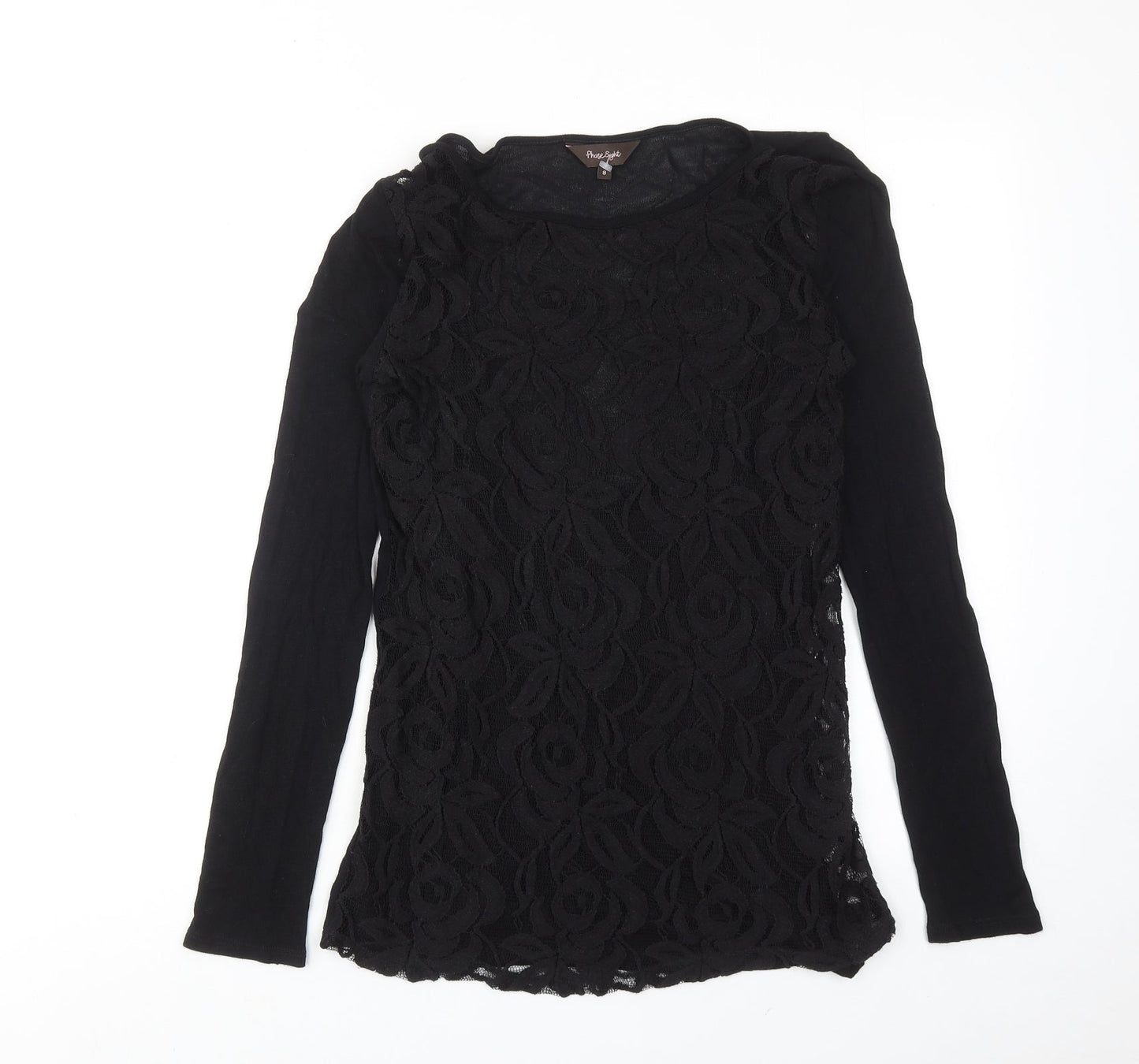 Phase Eight Womens Black Viscose Basic Blouse Size 8 Boat Neck