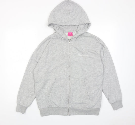 The Jogg Concept Womens Grey Cotton Full Zip Hoodie Size S Zip