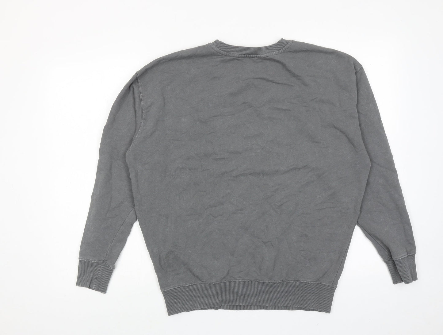 New Look Womens Grey Cotton Pullover Sweatshirt Size S Pullover