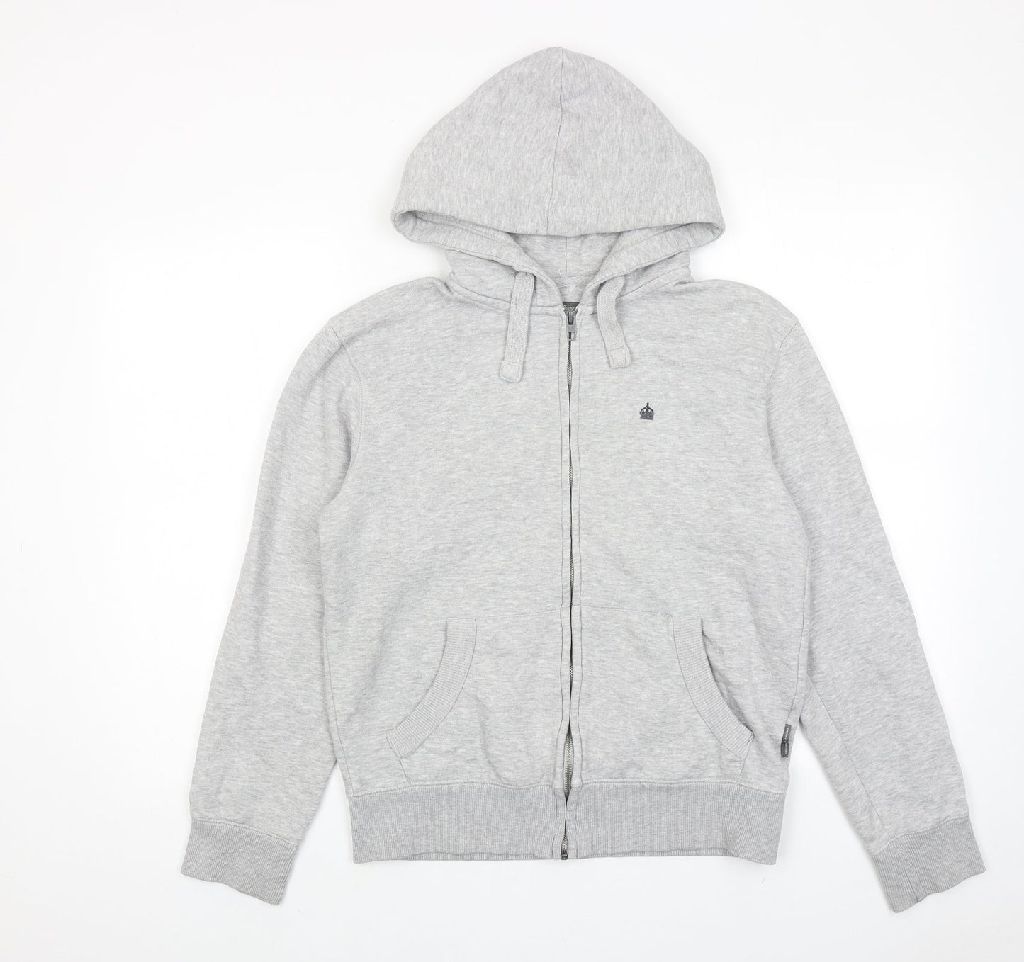 French Connection Womens Grey Cotton Full Zip Hoodie Size S Zip