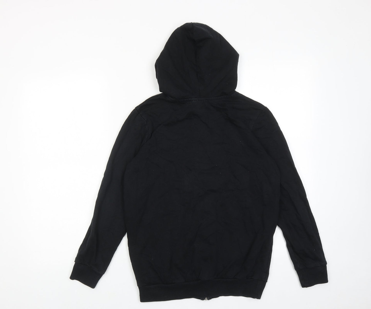 ASOS Womens Black Cotton Full Zip Hoodie Size 4 Zip