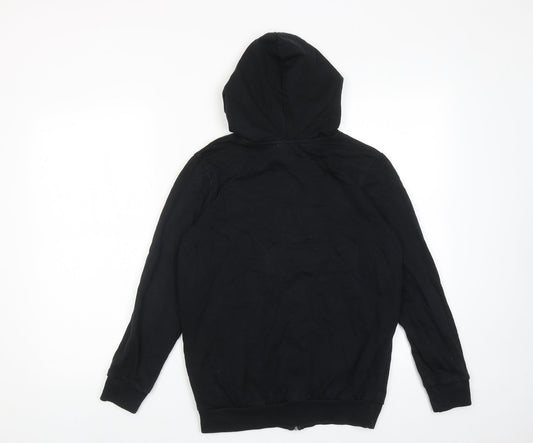ASOS Womens Black Cotton Full Zip Hoodie Size 4 Zip