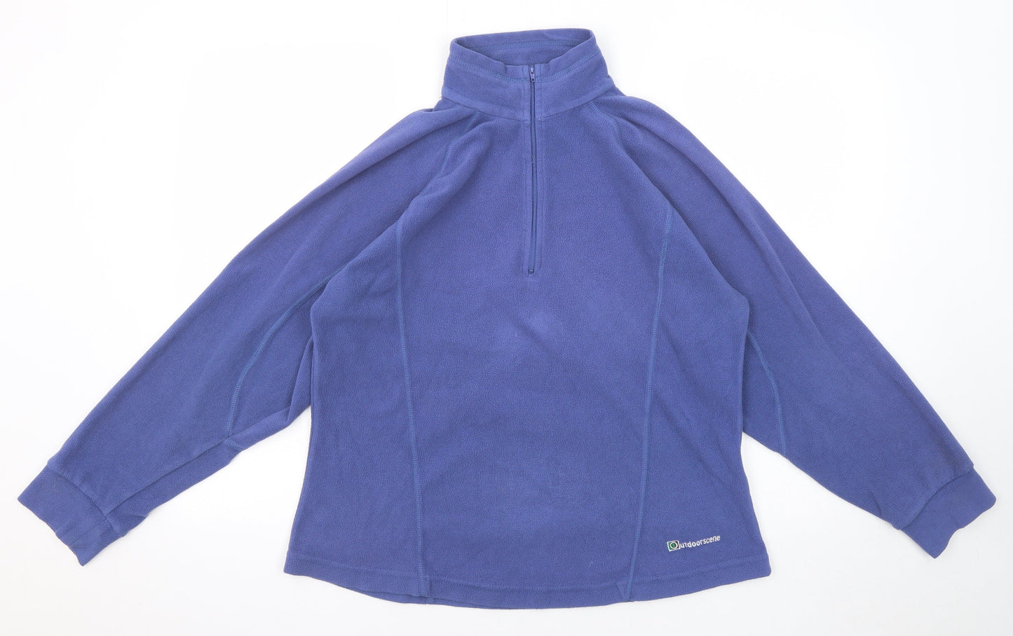 Outdoor Scene Womens Blue Polyester Pullover Sweatshirt Size 12 Zip - Size 12-14