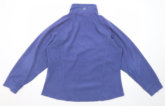 Outdoor Scene Womens Blue Polyester Pullover Sweatshirt Size 12 Zip - Size 12-14