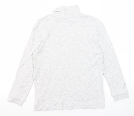 Marks and Spencer Boys Grey Polyester Basic T-Shirt Size 9-10 Years High Neck Pullover