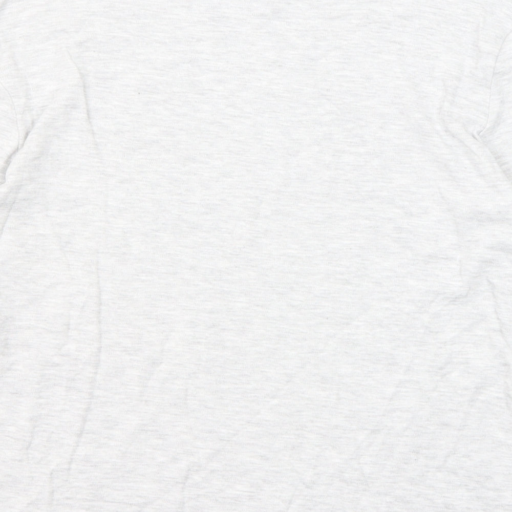 Marks and Spencer Boys Grey Polyester Basic T-Shirt Size 9-10 Years High Neck Pullover