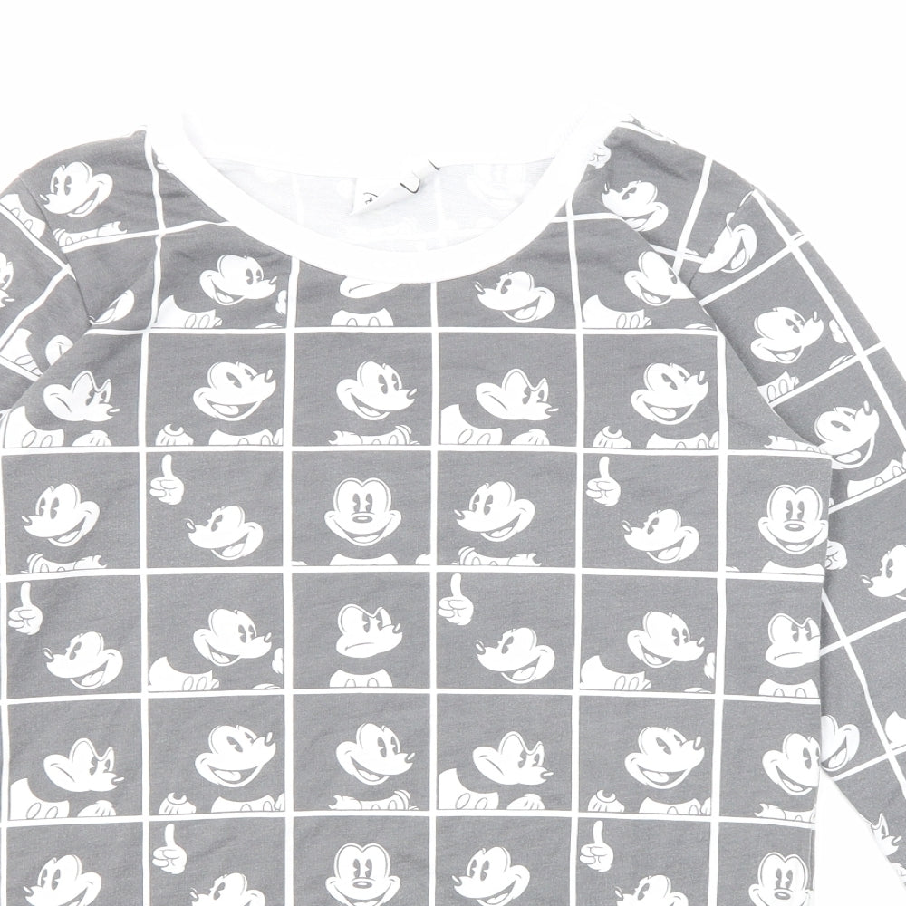 Disney Womens Grey Polyester Pullover Sweatshirt Size 6 Pullover - Mickey Mouse