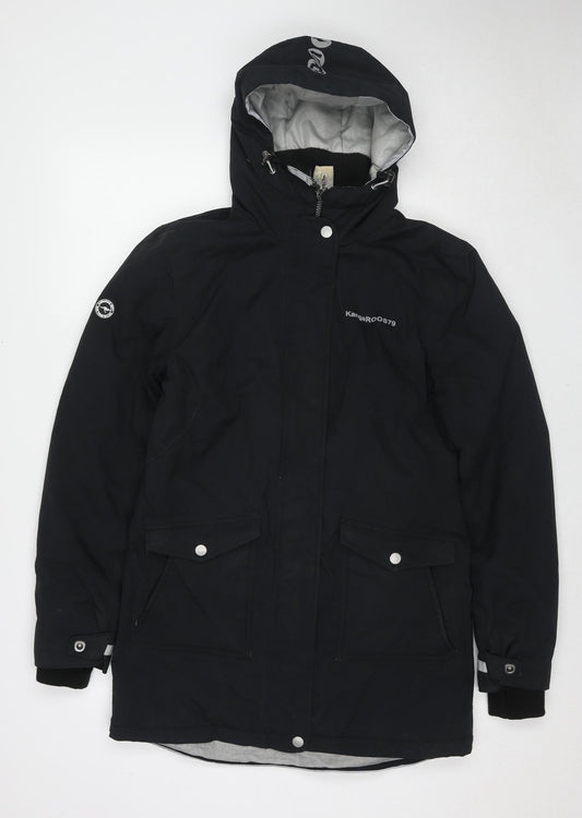 KangaROOS Womens Black Windbreaker Jacket Size 10 Zip