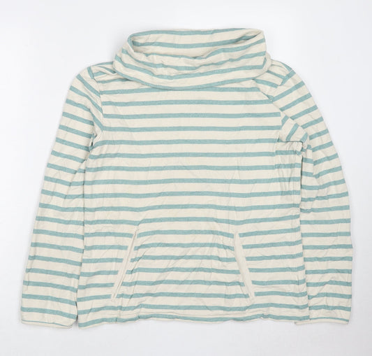 Crew Clothing Womens Ivory Striped Cotton Pullover Sweatshirt Size 12 Pullover
