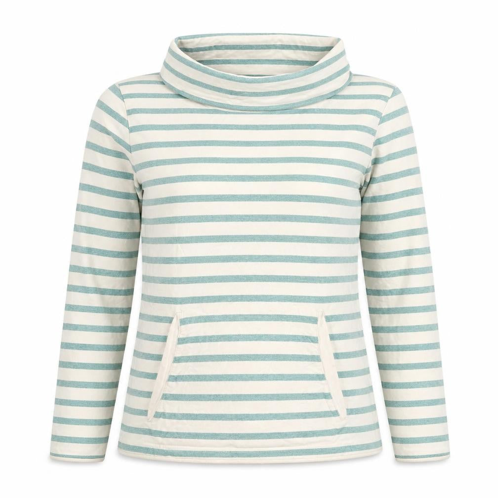 Crew Clothing Ivory Striped Cotton Pullover Sweatshirt Size 12 Pullover