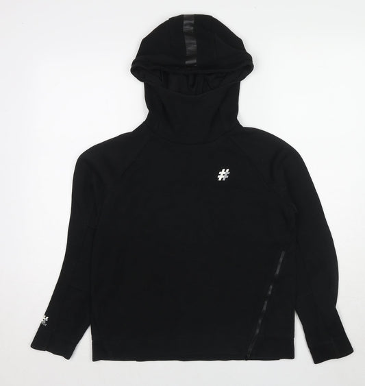 Free The Future Boys Black Cotton Pullover Hoodie Size 13 Years Pullover - Hashtag