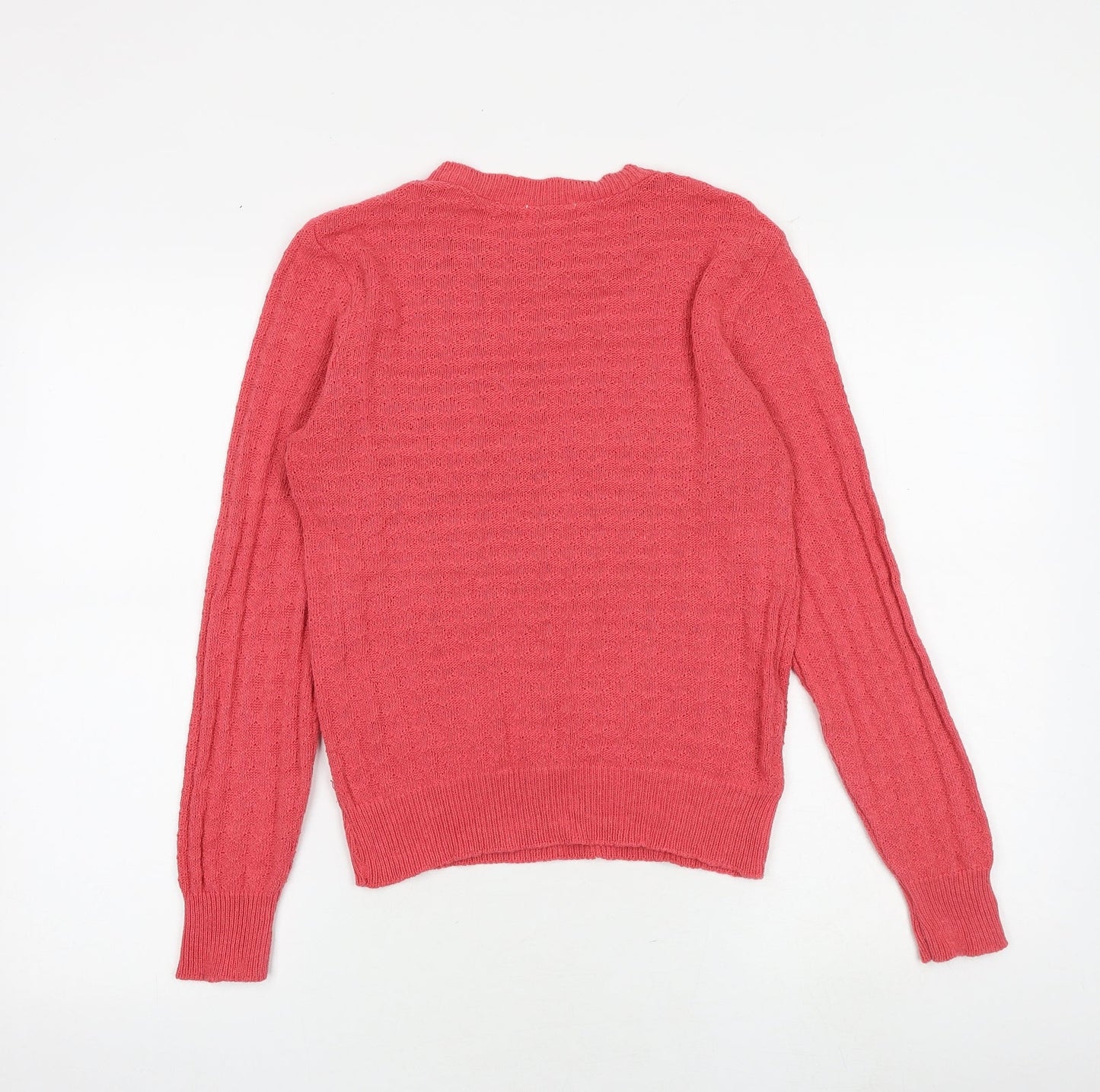 Dorothy Perkins Womens Pink Round Neck Cotton Pullover Jumper Size S