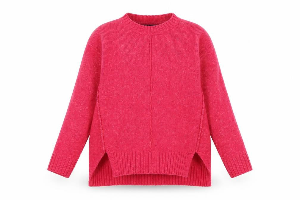 Marks and Spencer Womens Pink Round Neck Acrylic Pullover Jumper Size S