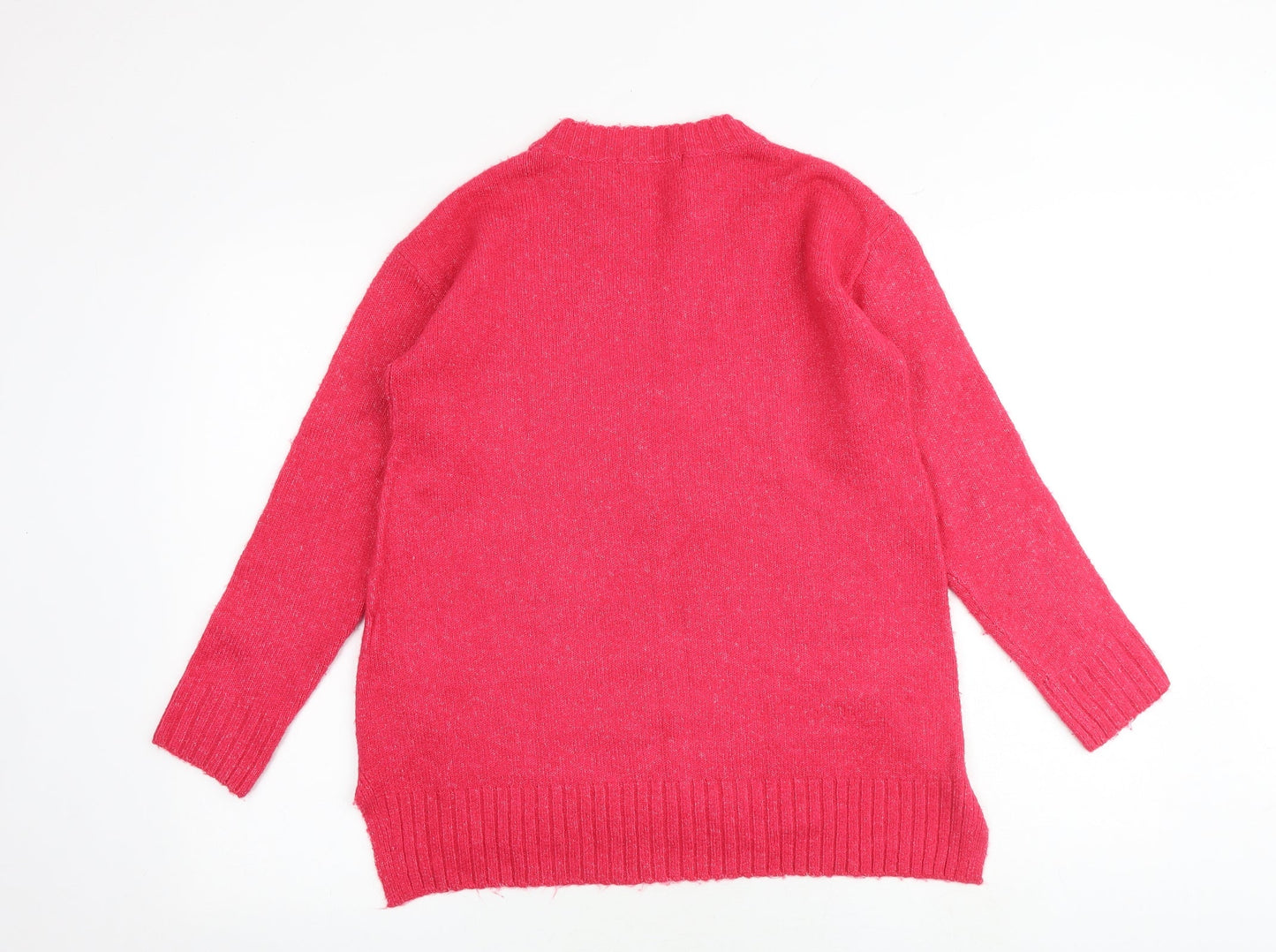 Marks and Spencer Womens Pink Round Neck Acrylic Pullover Jumper Size S