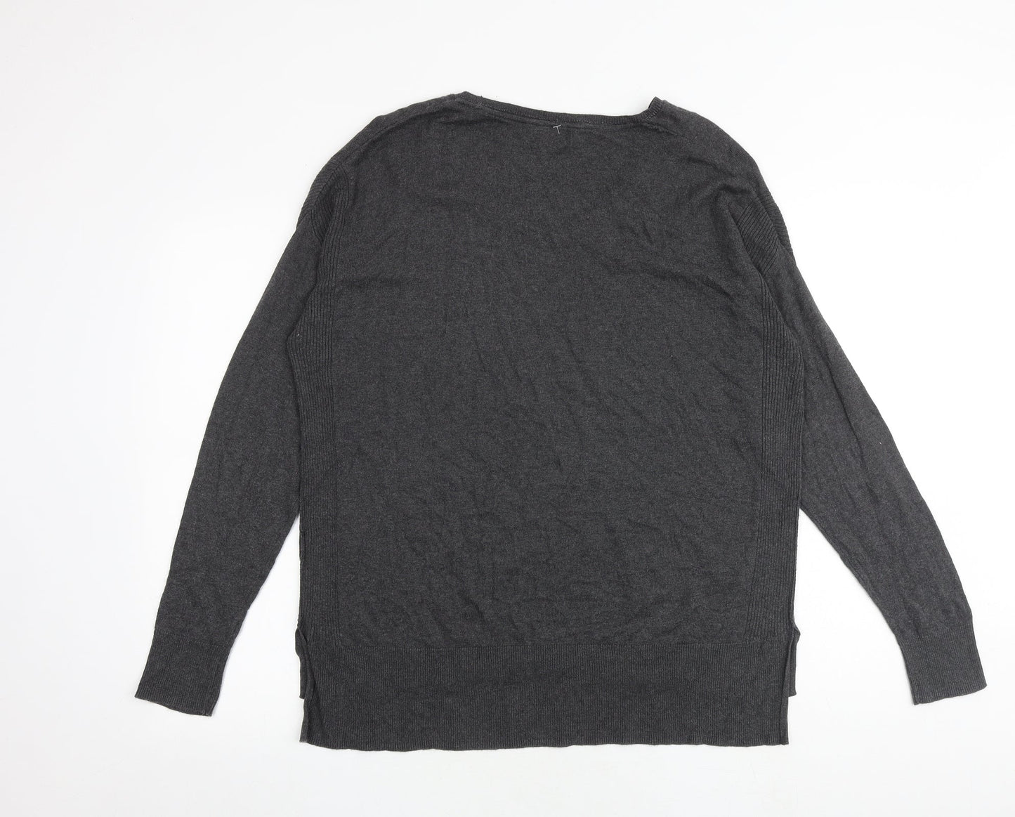 Indigo Womens Grey Round Neck Polyamide Pullover Jumper Size 14