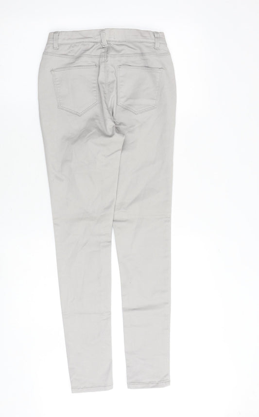 Peacocks Womens Grey Cotton Skinny Jeans Size 8 Regular - High rise