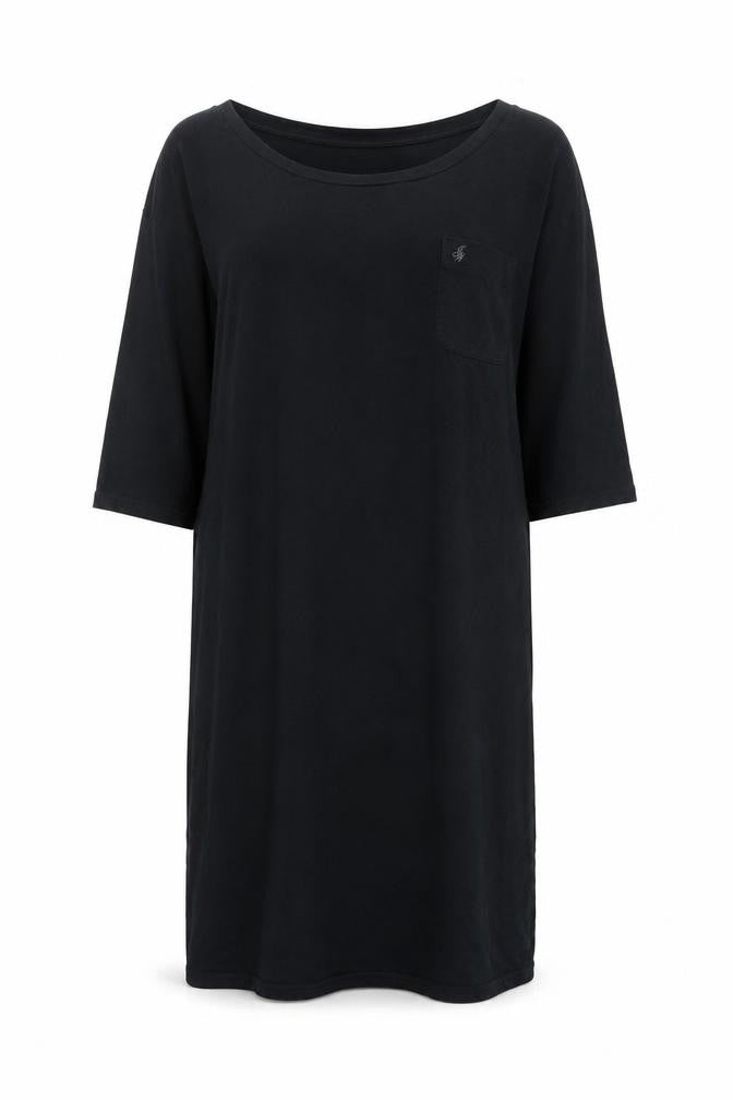 Jack Wills Womens Black Cotton Shift Size 10 Round Neck Pullover