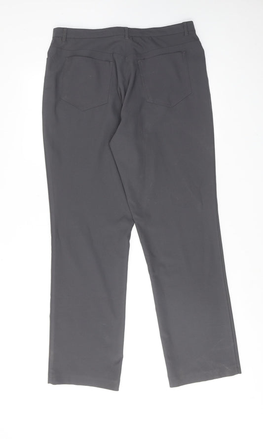 Joie De Vivre Womens Grey Polyester Trousers Size 16 Regular Zip