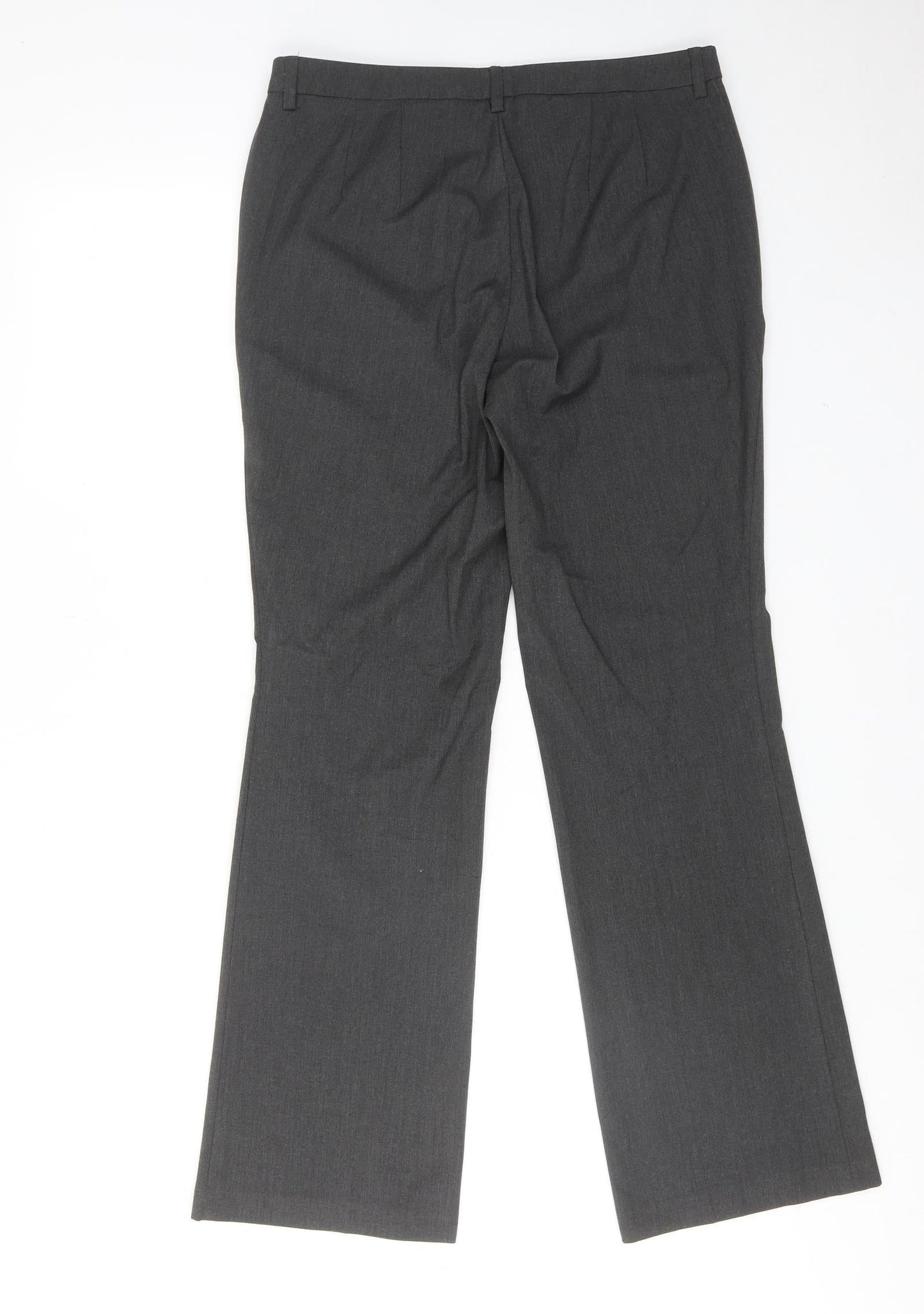 Marks and Spencer Womens Grey Polyester Dress Pants Trousers Size 10 Regular Hook & Eye - Zipped Pockets