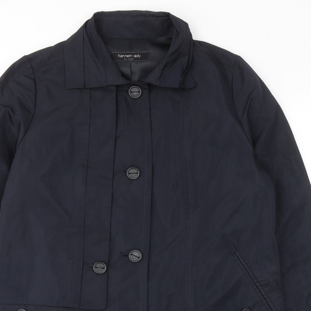 Kenneth Lady Womens Blue Overcoat Coat Size 10 Button